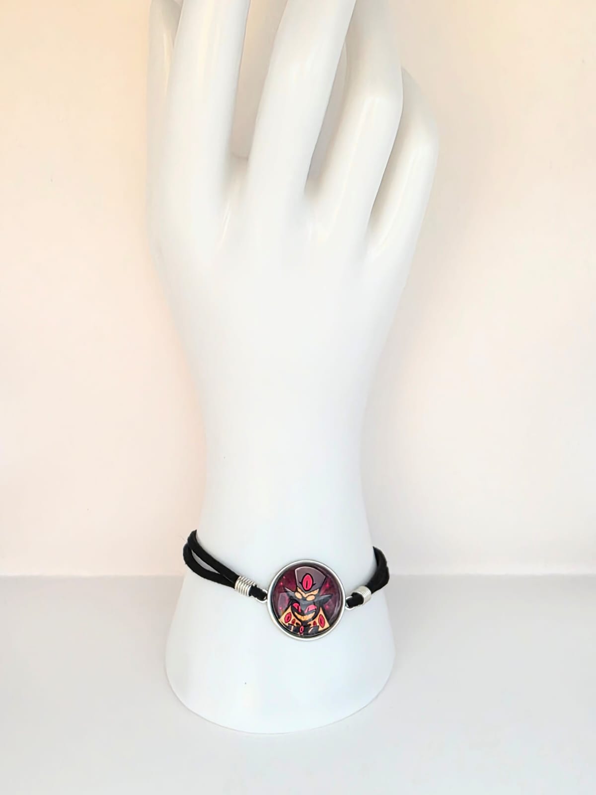 Hazbin Hotel Inspired Sir Pentious 20mm Faux Suede Adjustable Bracelet Handmade