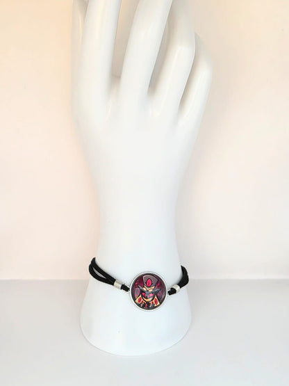 Hazbin Hotel Inspired Sir Pentious 20mm Faux Suede Adjustable Bracelet Handmade
