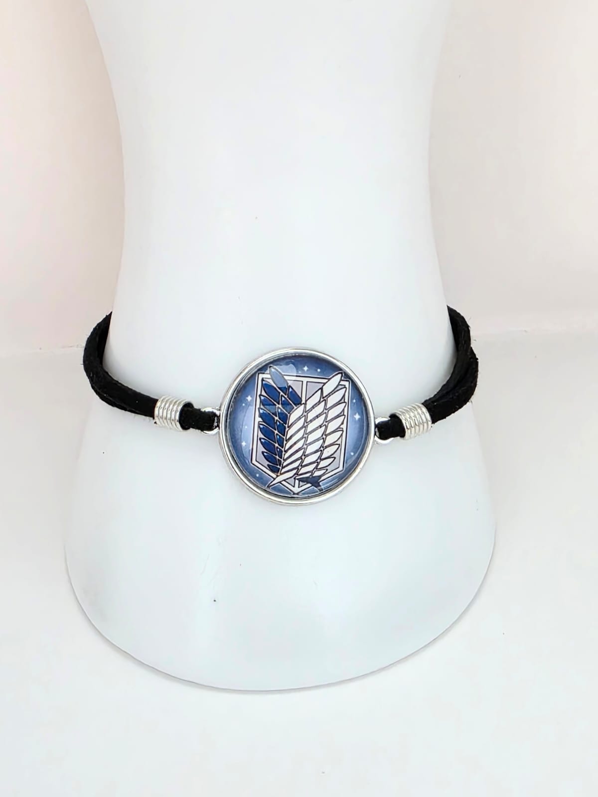 Attack on Titan Inspired Wing of Freedom 20mm Faux Suede Adjustable Bracelet