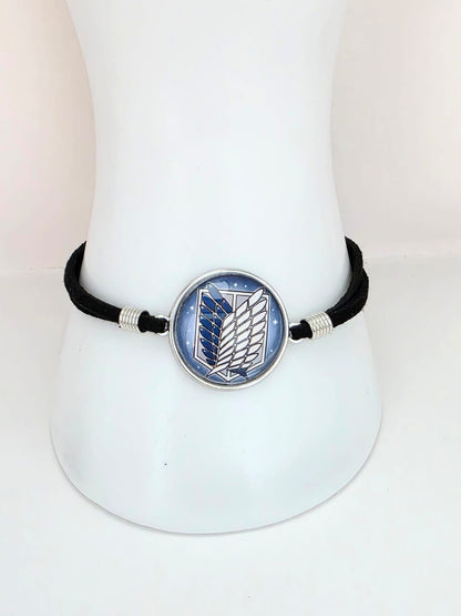 Attack on Titan Inspired Wing of Freedom 20mm Faux Suede Adjustable Bracelet