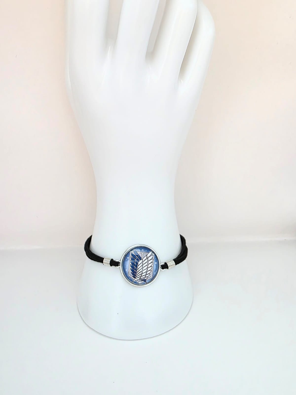 Attack on Titan Inspired Wing of Freedom 20mm Faux Suede Adjustable Bracelet