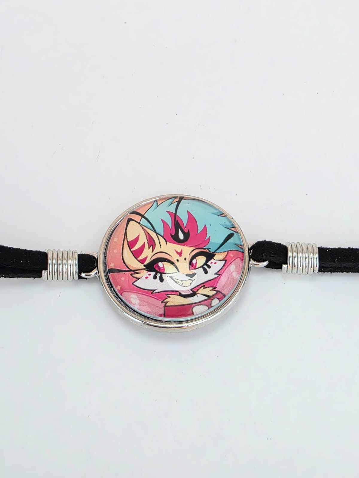 Helluva Boss Inspired Beelzebub 20mm Faux Suede Adjustable Bracelet Handmade