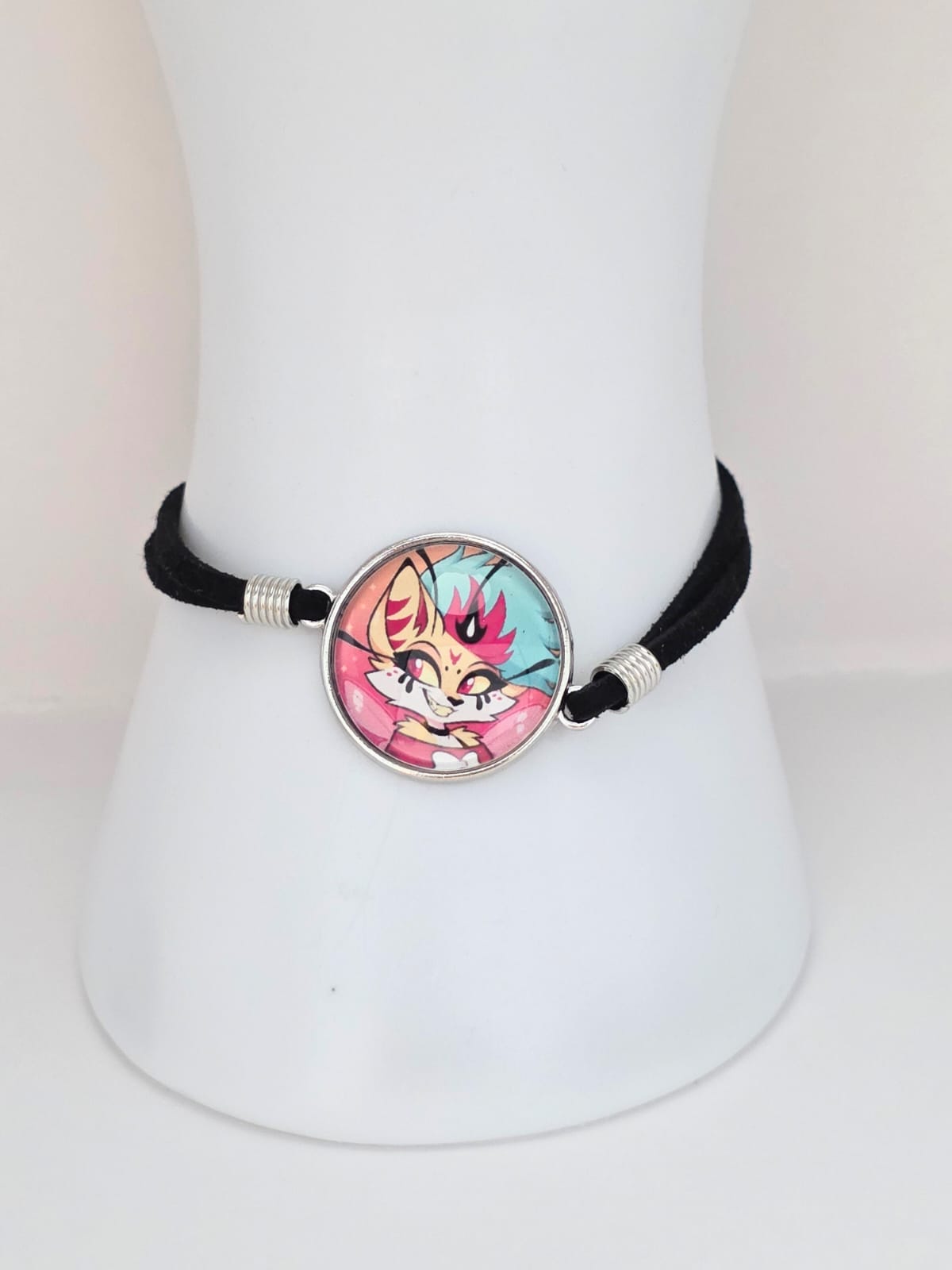 Helluva Boss Inspired Beelzebub 20mm Faux Suede Adjustable Bracelet Handmade