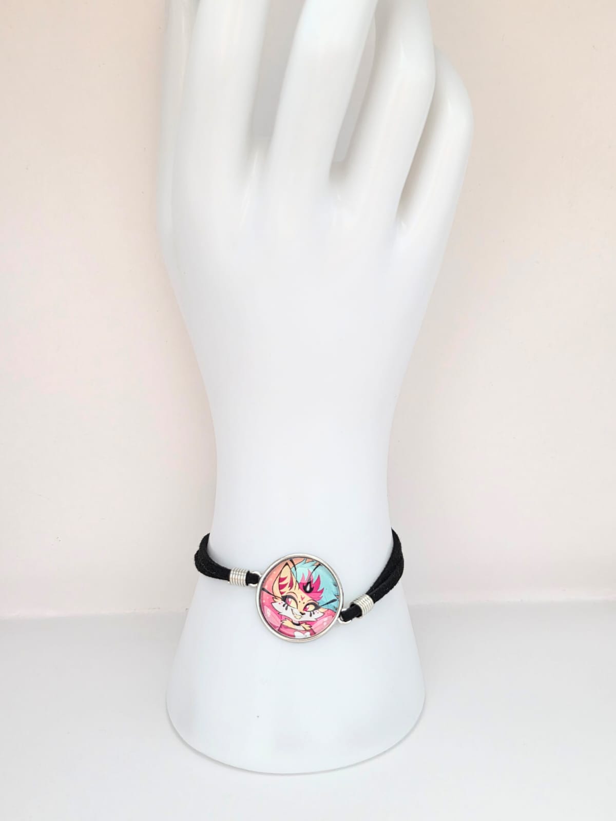 Helluva Boss Inspired Beelzebub 20mm Faux Suede Adjustable Bracelet Handmade