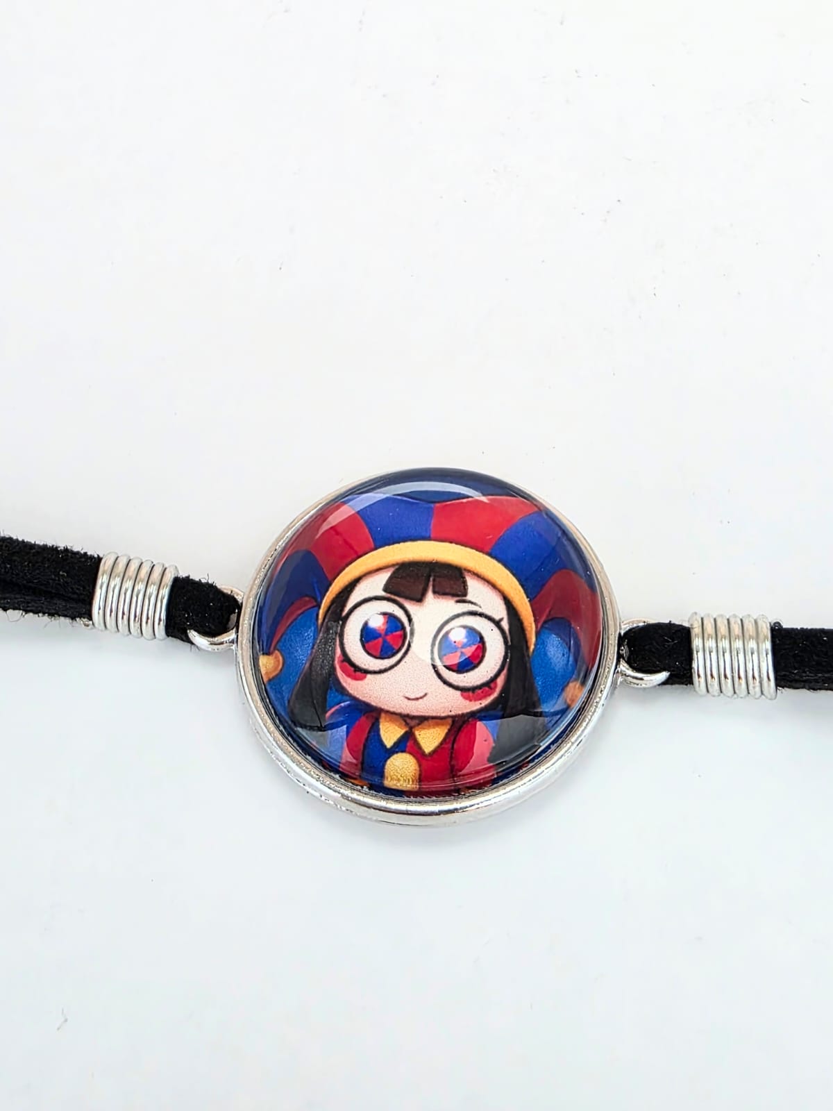 The Amazing Digital Circus Inspired Pomni 20mm Faux Suede Adjustable Bracelet