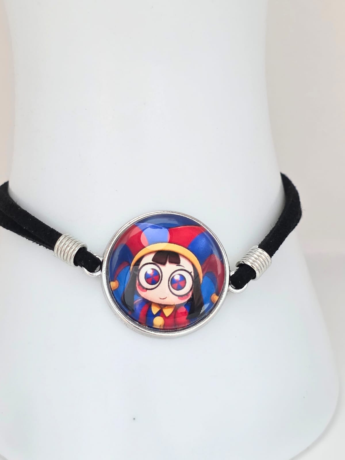 The Amazing Digital Circus Inspired Pomni 20mm Faux Suede Adjustable Bracelet
