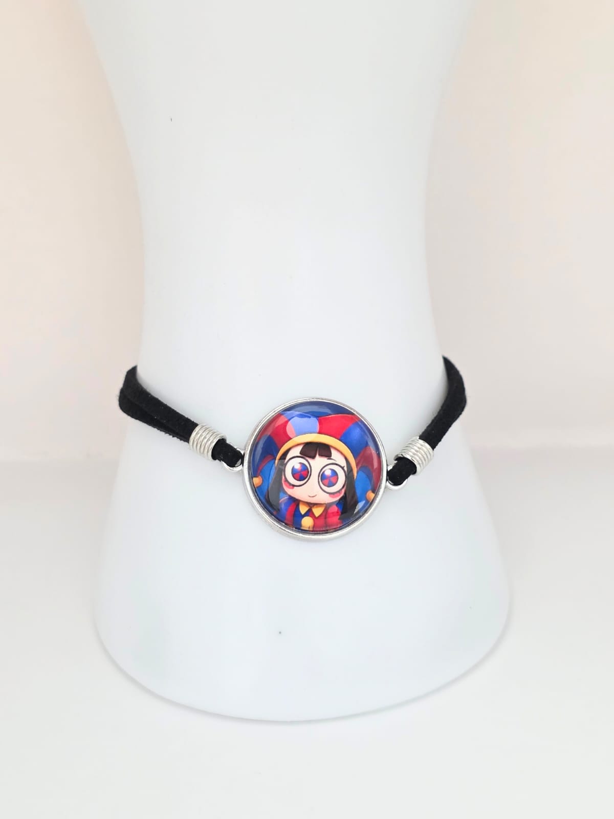 The Amazing Digital Circus Inspired Pomni 20mm Faux Suede Adjustable Bracelet