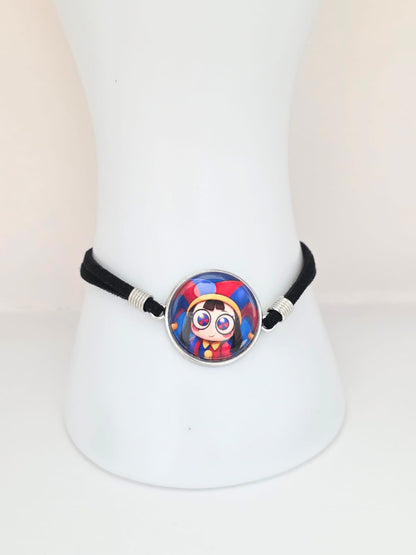 The Amazing Digital Circus Inspired Pomni 20mm Faux Suede Adjustable Bracelet