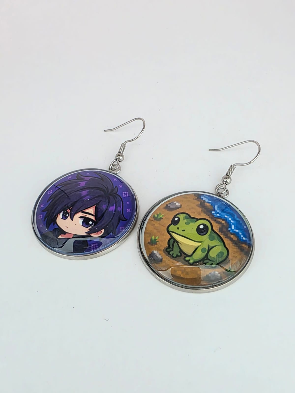 Stardew Valley Inspired Sebastian & Frog Dangle Stainless Steel Earrings