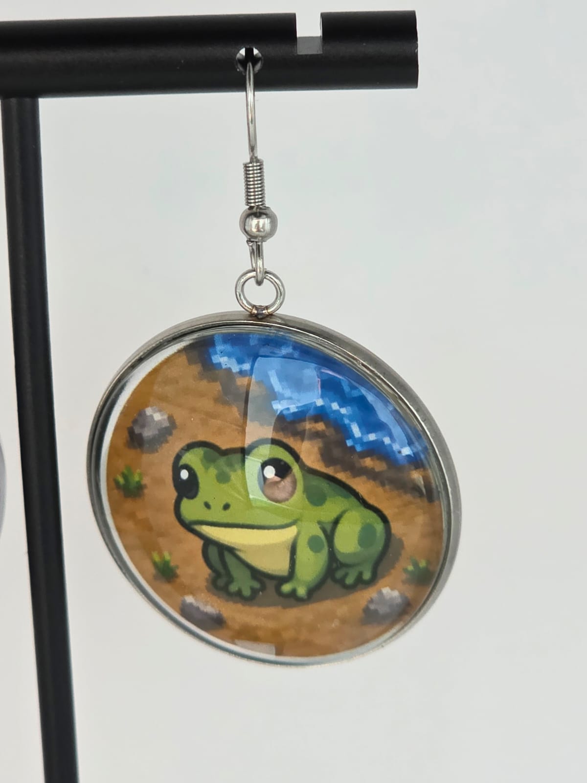 Stardew Valley Inspired Sebastian & Frog Dangle Stainless Steel Earrings