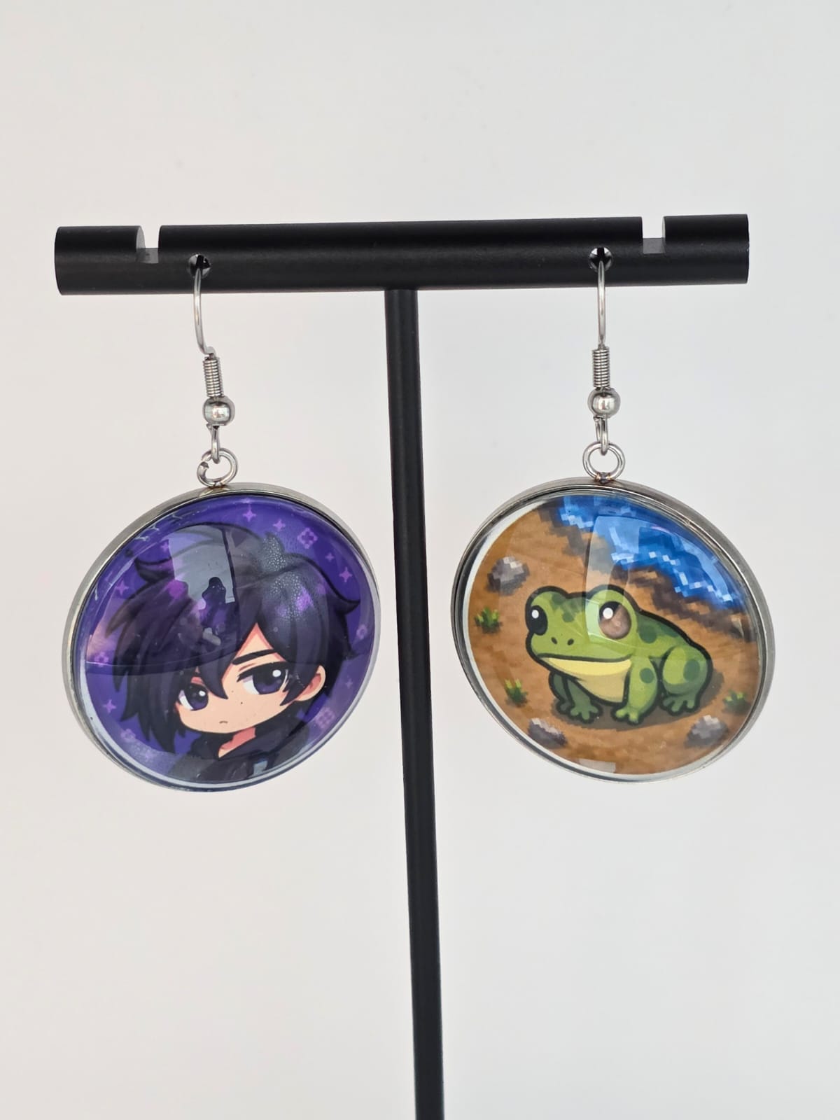 Stardew Valley Inspired Sebastian & Frog Dangle Stainless Steel Earrings