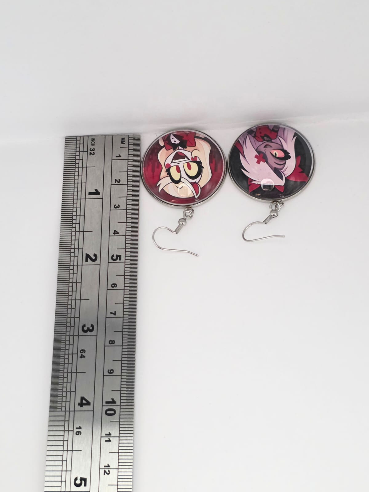 Hazbin Hotel Inspired Charlie & Vaggi Dangle Stainless Steel Earrings