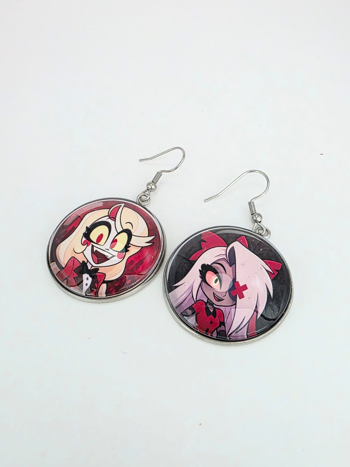 Hazbin Hotel Inspired Charlie & Vaggi Dangle Stainless Steel Earrings