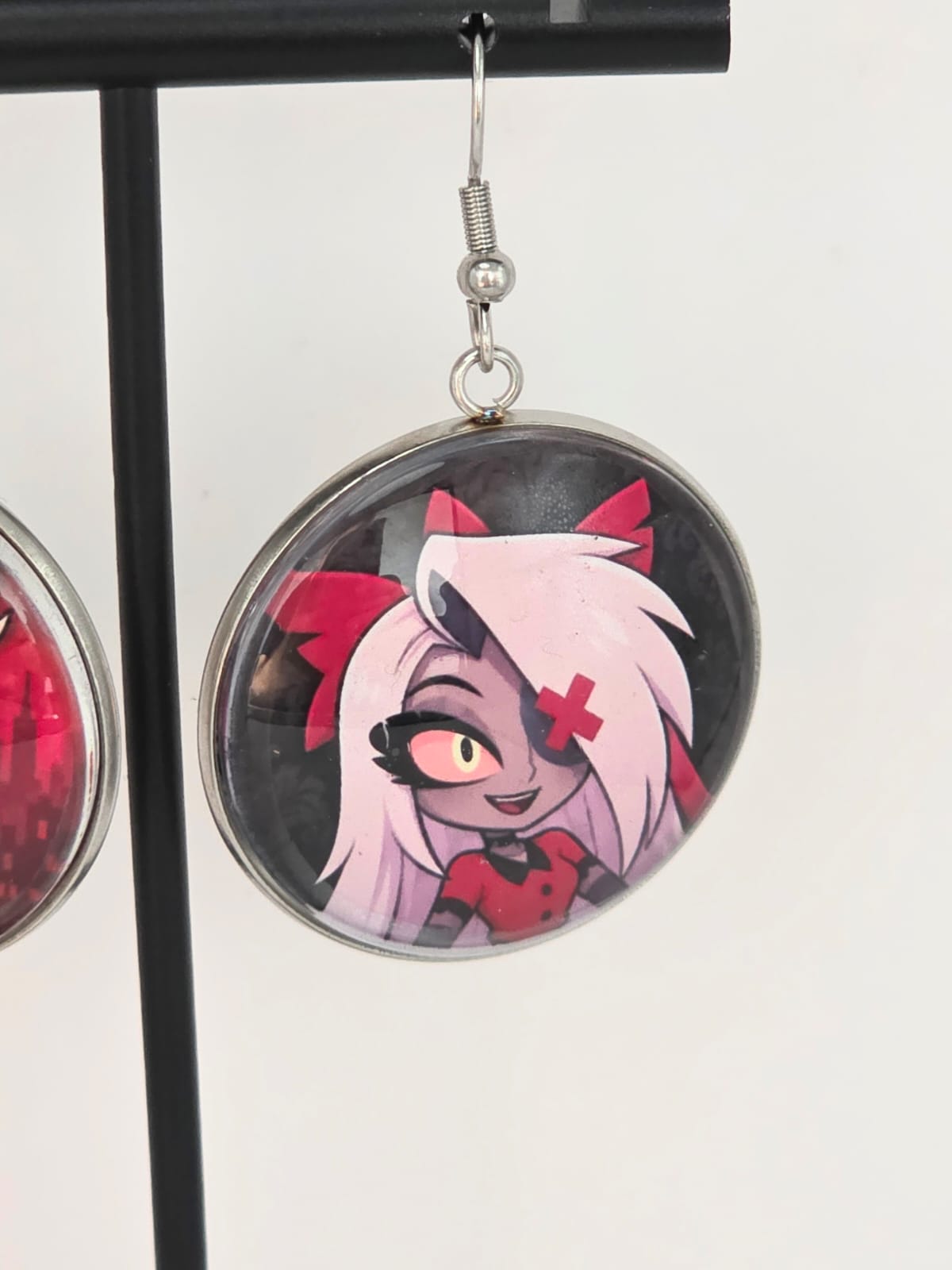Hazbin Hotel Inspired Charlie & Vaggi Dangle Stainless Steel Earrings