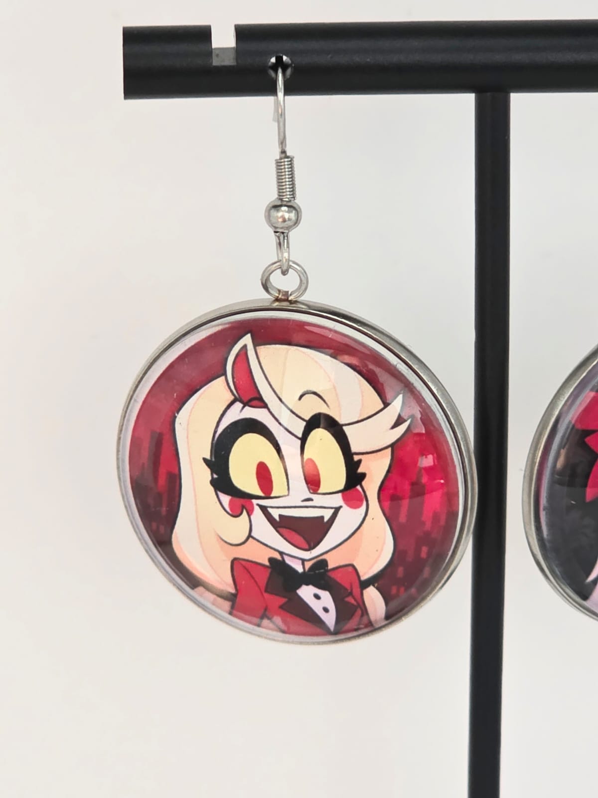 Hazbin Hotel Inspired Charlie & Vaggi Dangle Stainless Steel Earrings