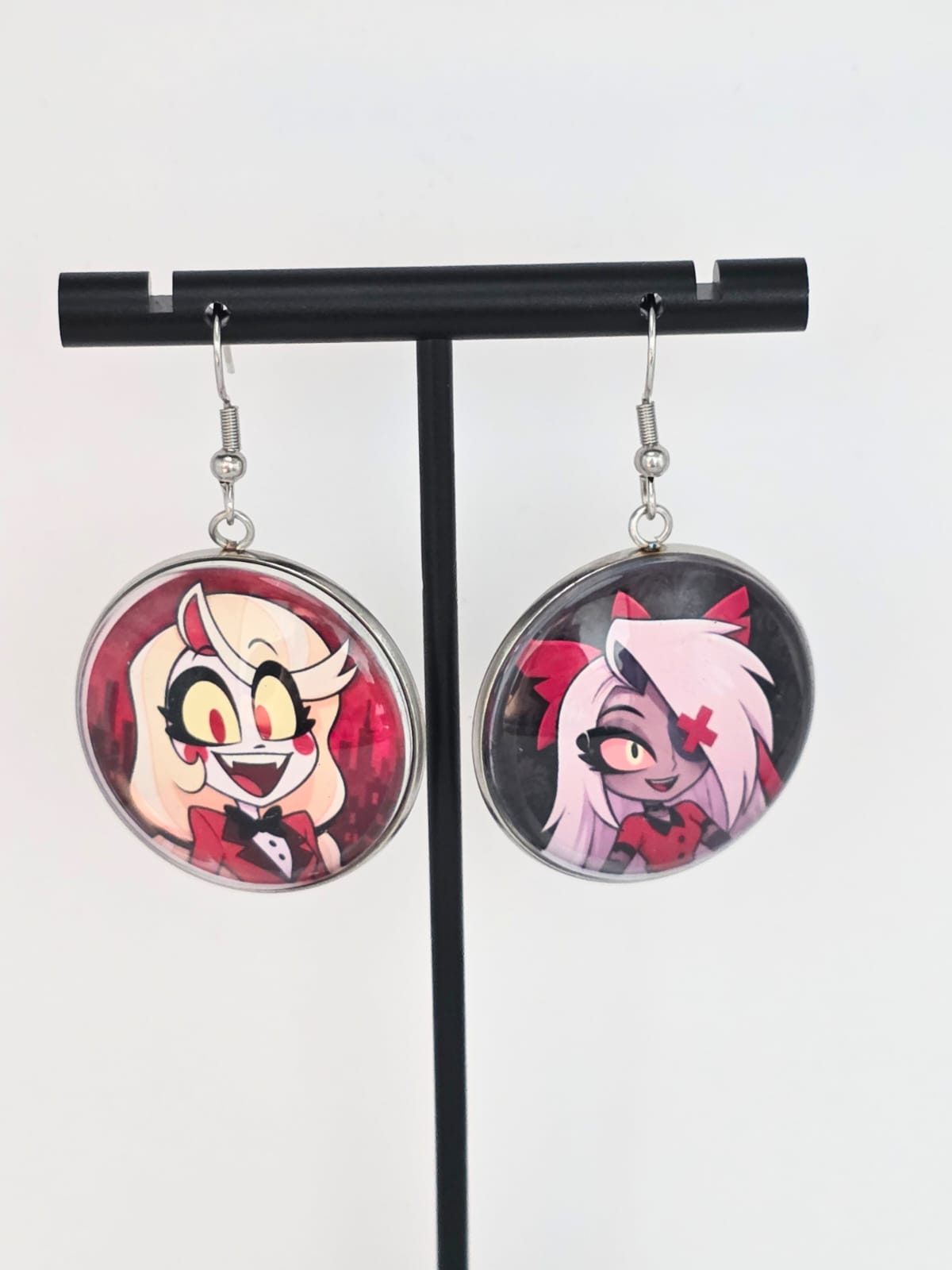 Hazbin Hotel Inspired Charlie & Vaggi Dangle Stainless Steel Earrings