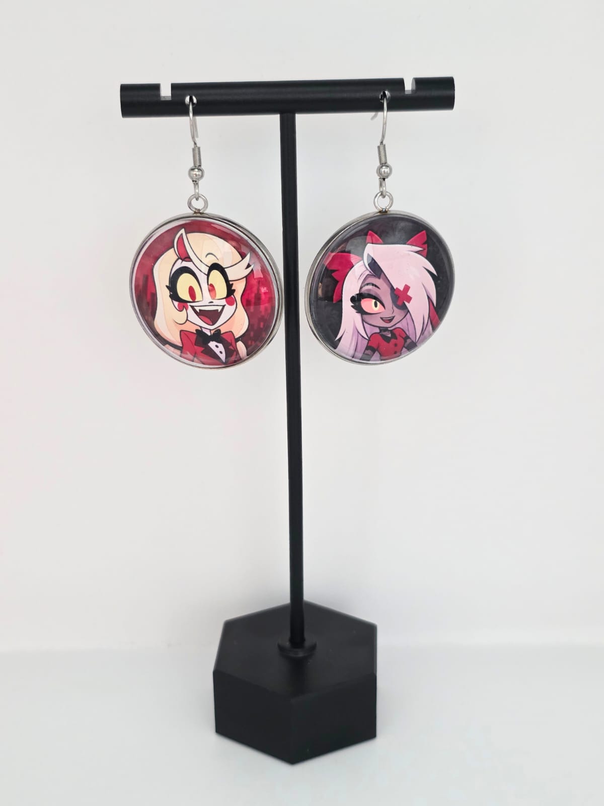 Hazbin Hotel Inspired Charlie & Vaggi Dangle Stainless Steel Earrings