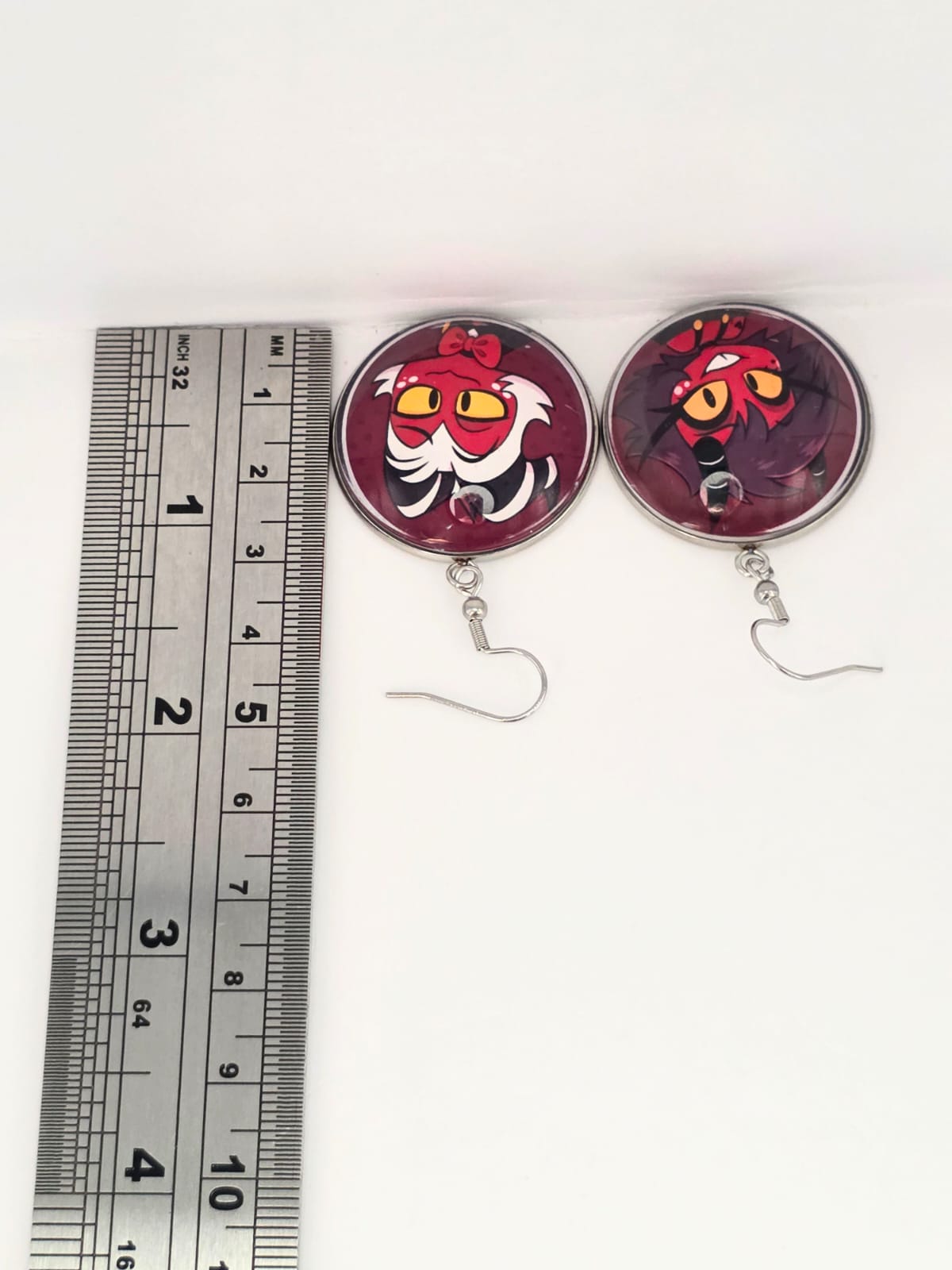 Helluva Boss Inspired Moxxie & Millie Dangle Stainless Steel Earrings