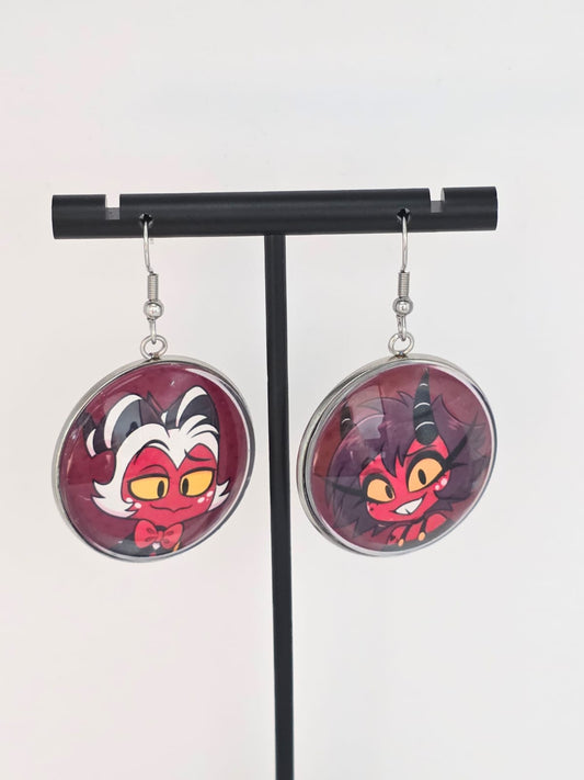 Helluva Boss Inspired Moxxie & Millie Dangle Stainless Steel Earrings