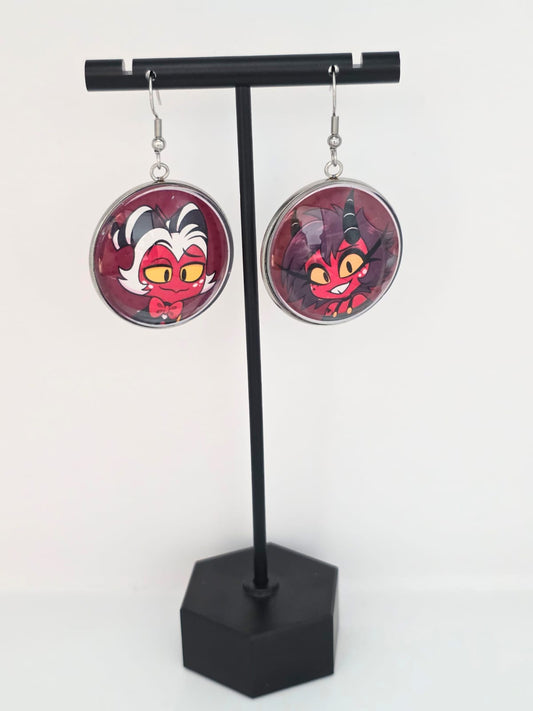 Helluva Boss Inspired Moxxie & Millie Dangle Stainless Steel Earrings