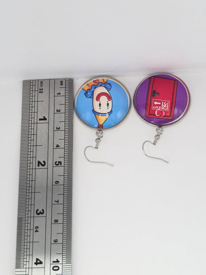 The Amazing Digital Circus Inspired Kaufmo & Exit Door Dangle Stainless Steel Earrings