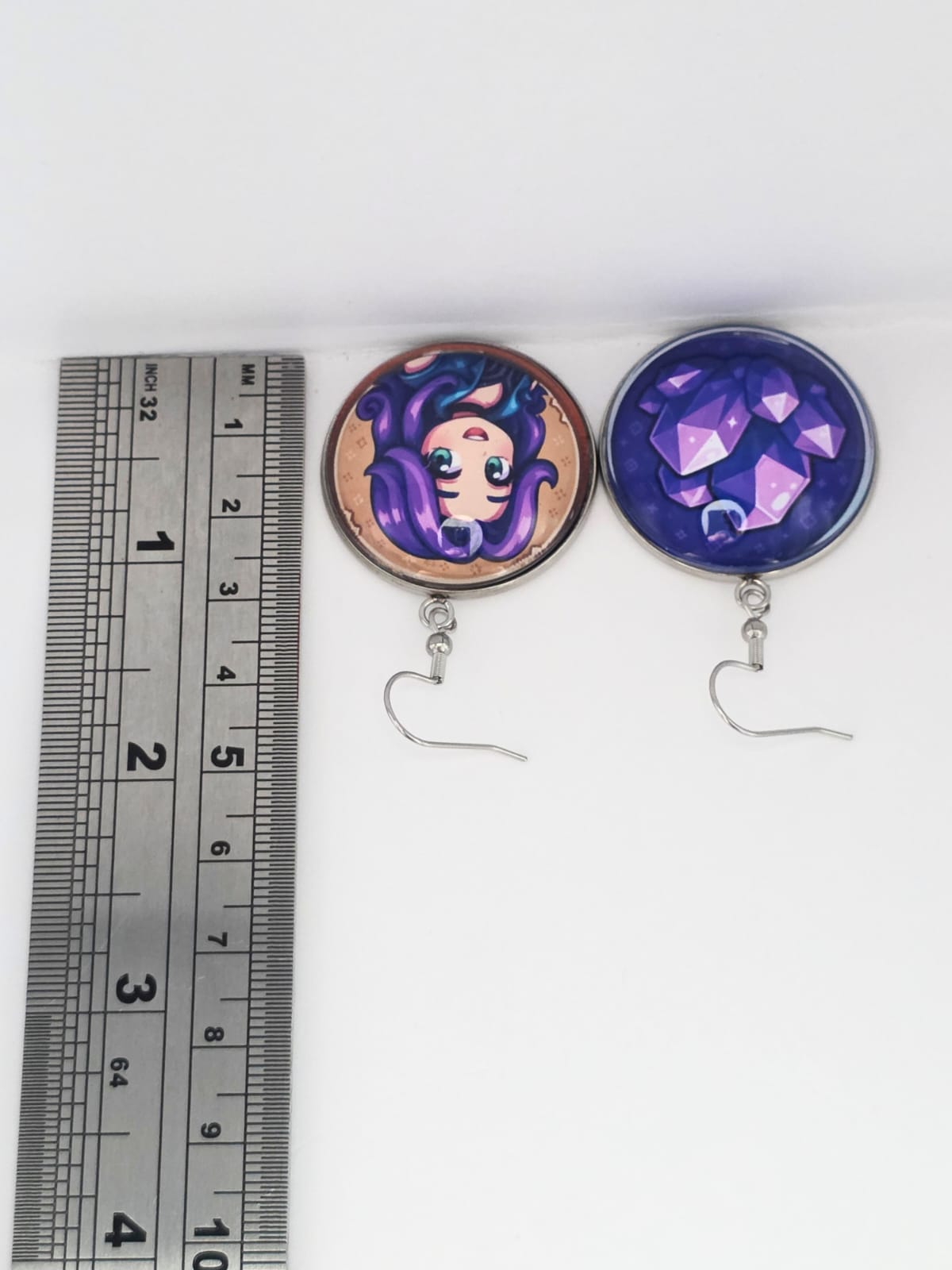 Stardew Valley Inspired Abigail & Amethyst Dangle Stainless Steel Earrings