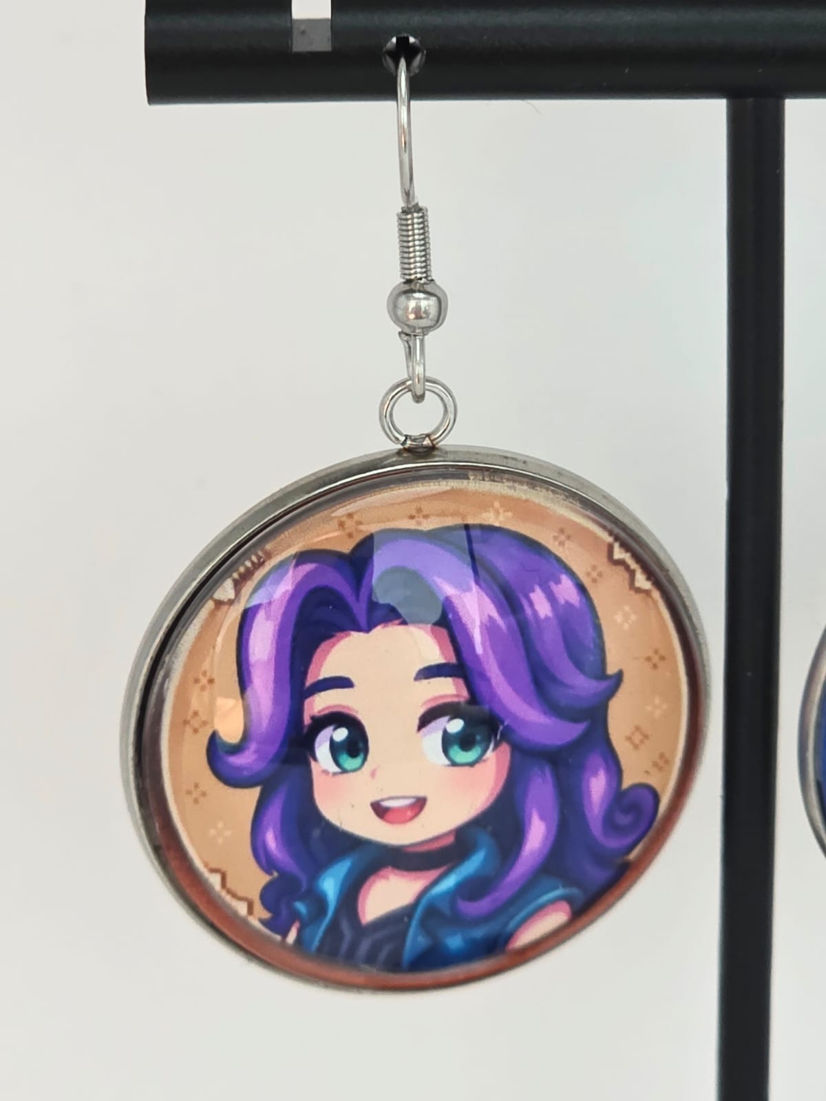 Stardew Valley Inspired Abigail & Amethyst Dangle Stainless Steel Earrings