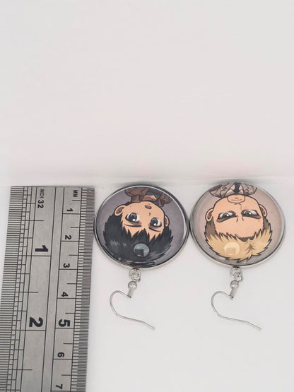 Attack on Titan Inspired Reiner & Bertholdt Dangle Stainless Steel Earrings