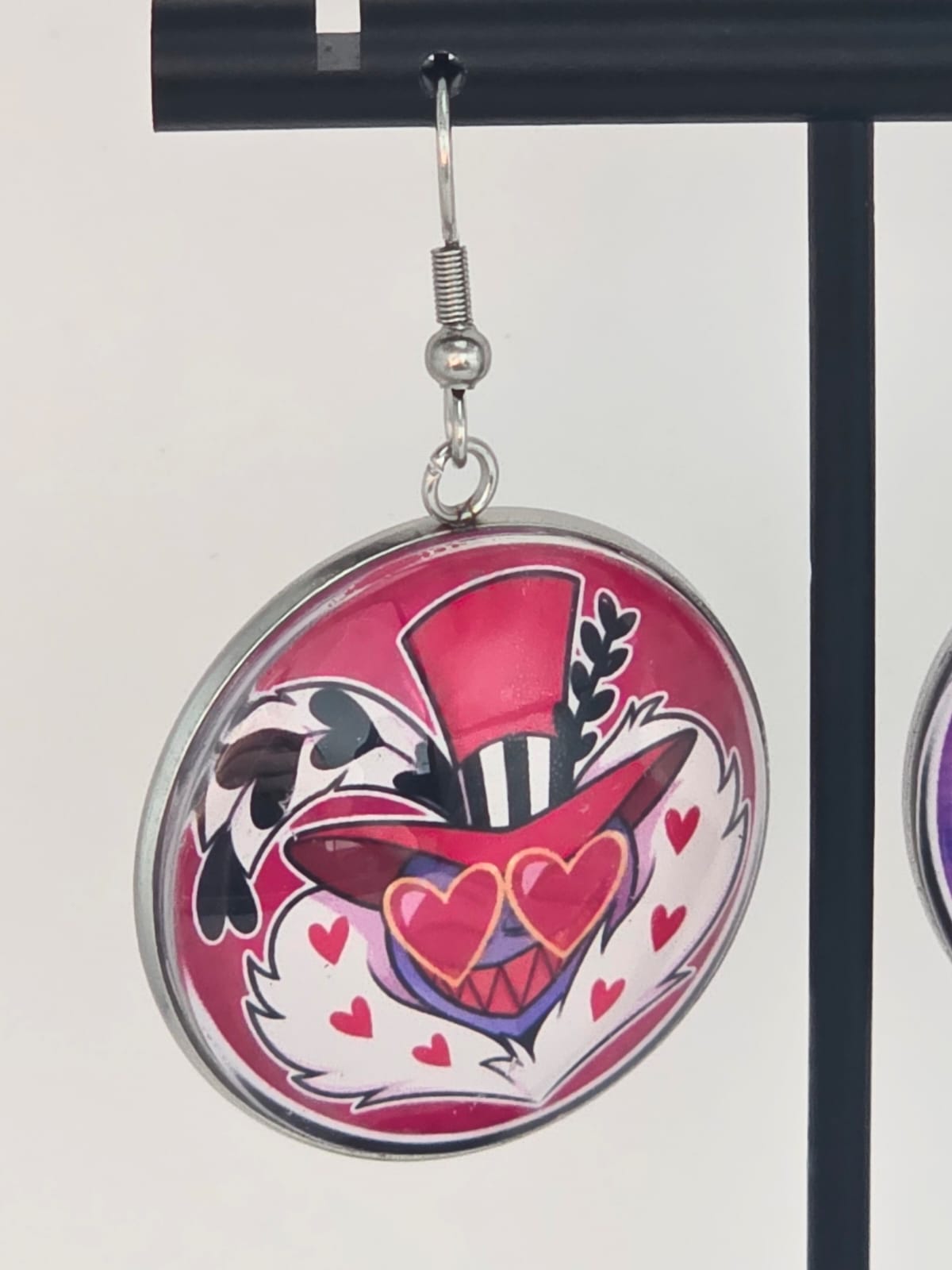Hazbin Hotel Inspired Valentino & "I'm From Fucking Florida" Dangle Stainless Steel Earrings