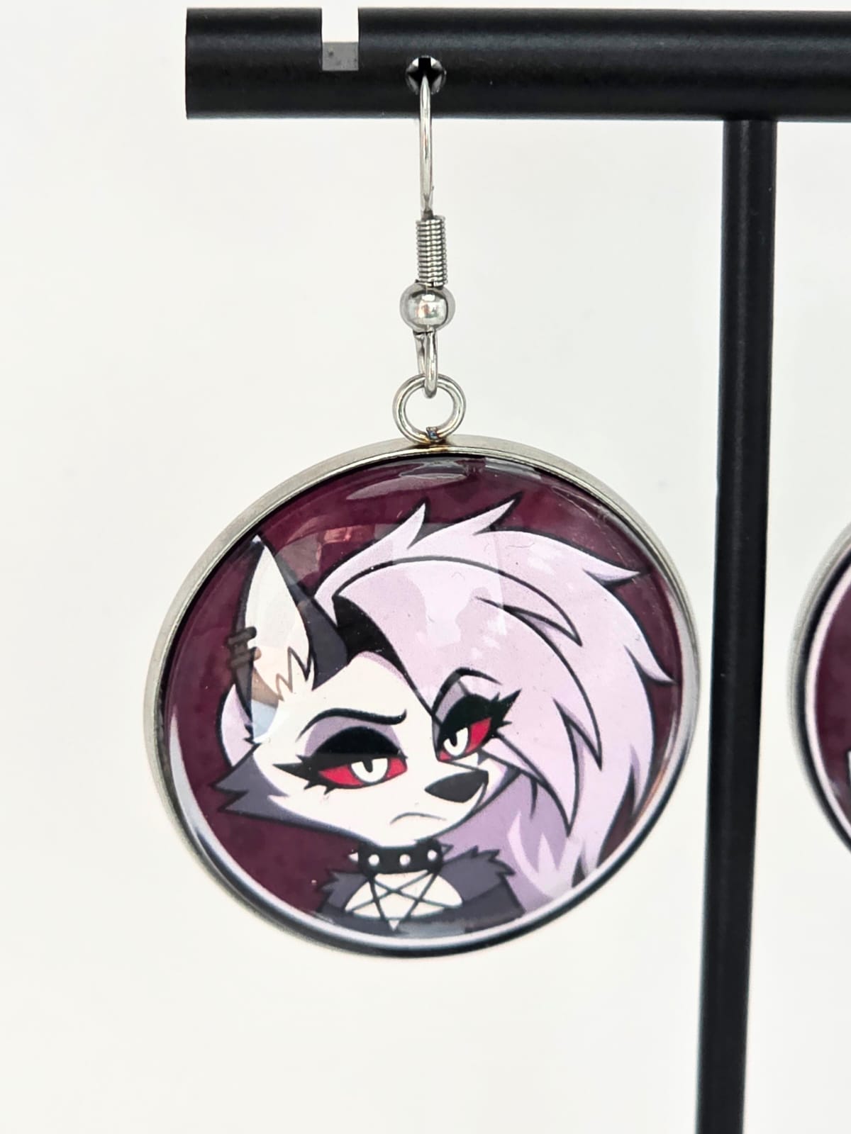 Helluva Boss Inspired Loona & "I AM a People Person!" Dangle Stainless Steel Earrings