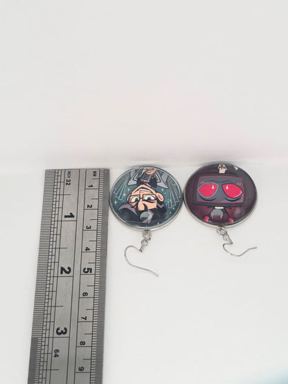 Hazbin Hotel Inspired Vincent & Young Vox Dangle Stainless Steel Earrings