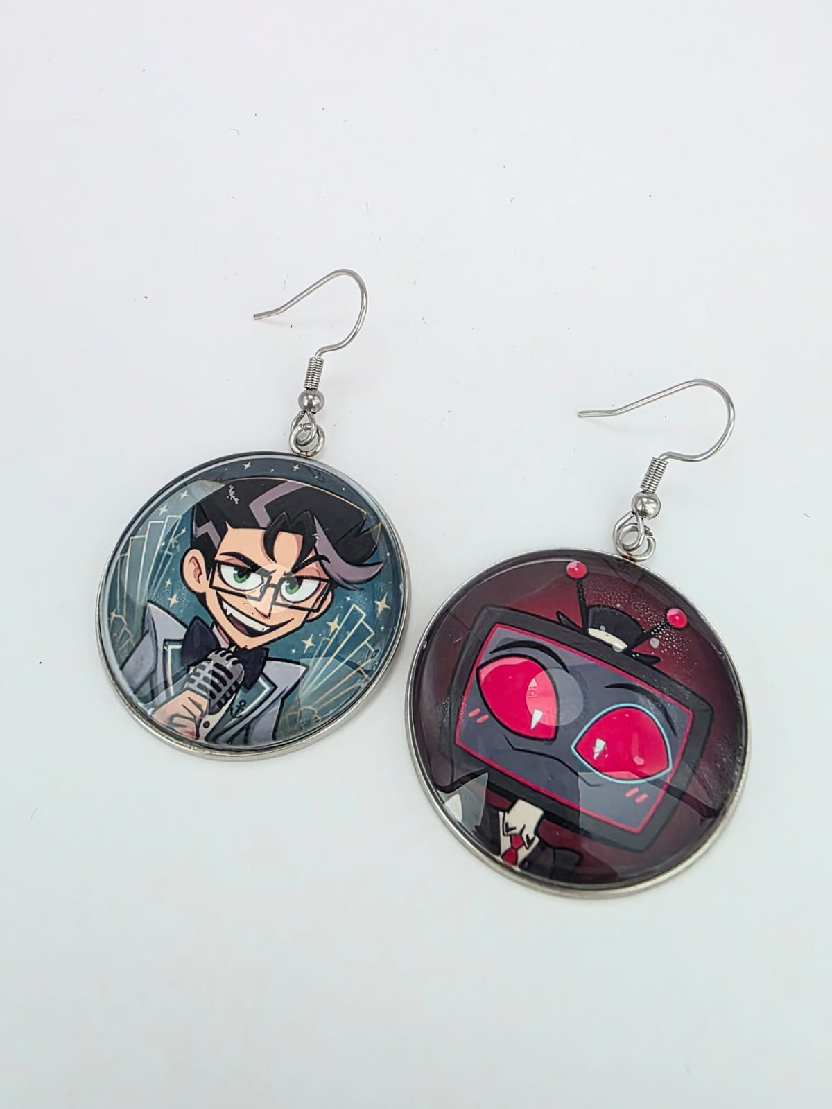 Hazbin Hotel Inspired Vincent & Young Vox Dangle Stainless Steel Earrings