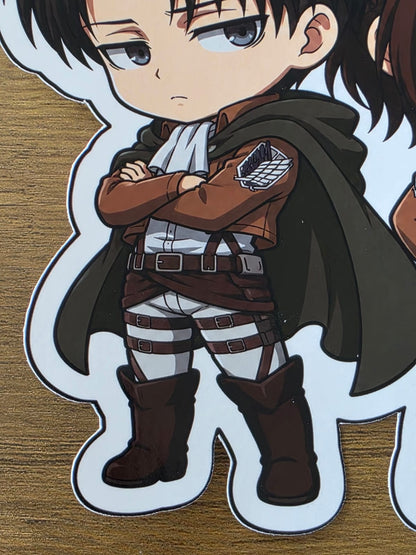 Attack on Titan Inspired Levi & Hange Glossy Die Cut Sticker | 2 Sizes Available