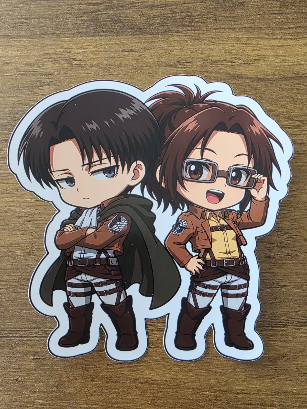 Attack on Titan Inspired Levi & Hange Glossy Die Cut Sticker | 2 Sizes Available
