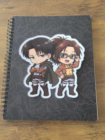 Attack on Titan Inspired Levi & Hange Glossy Die Cut Sticker | 2 Sizes Available