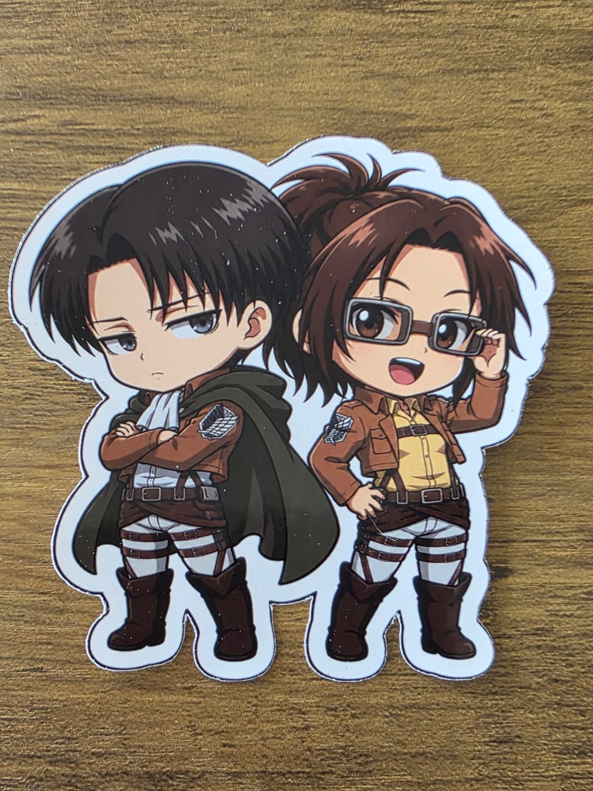Attack on Titan Inspired Levi & Hange Glossy Die Cut Sticker | 2 Sizes Available