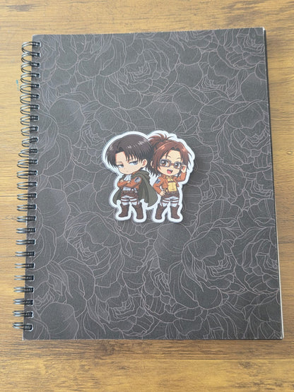 Attack on Titan Inspired Levi & Hange Glossy Die Cut Sticker | 2 Sizes Available