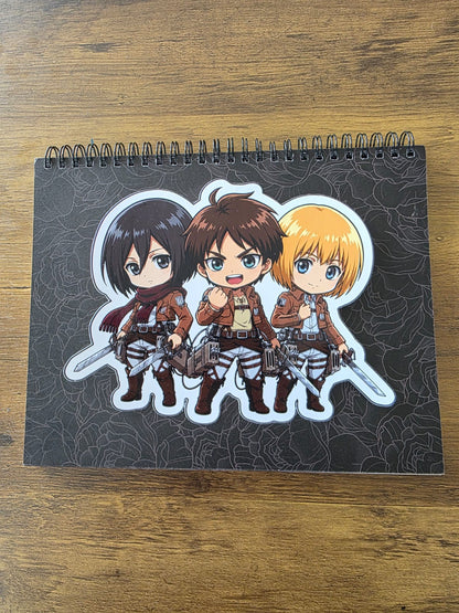 Attack on Titan Inspired Trio Eren, Mikasa & Armin Glossy Die Cut Sticker | 2 Sizes Available