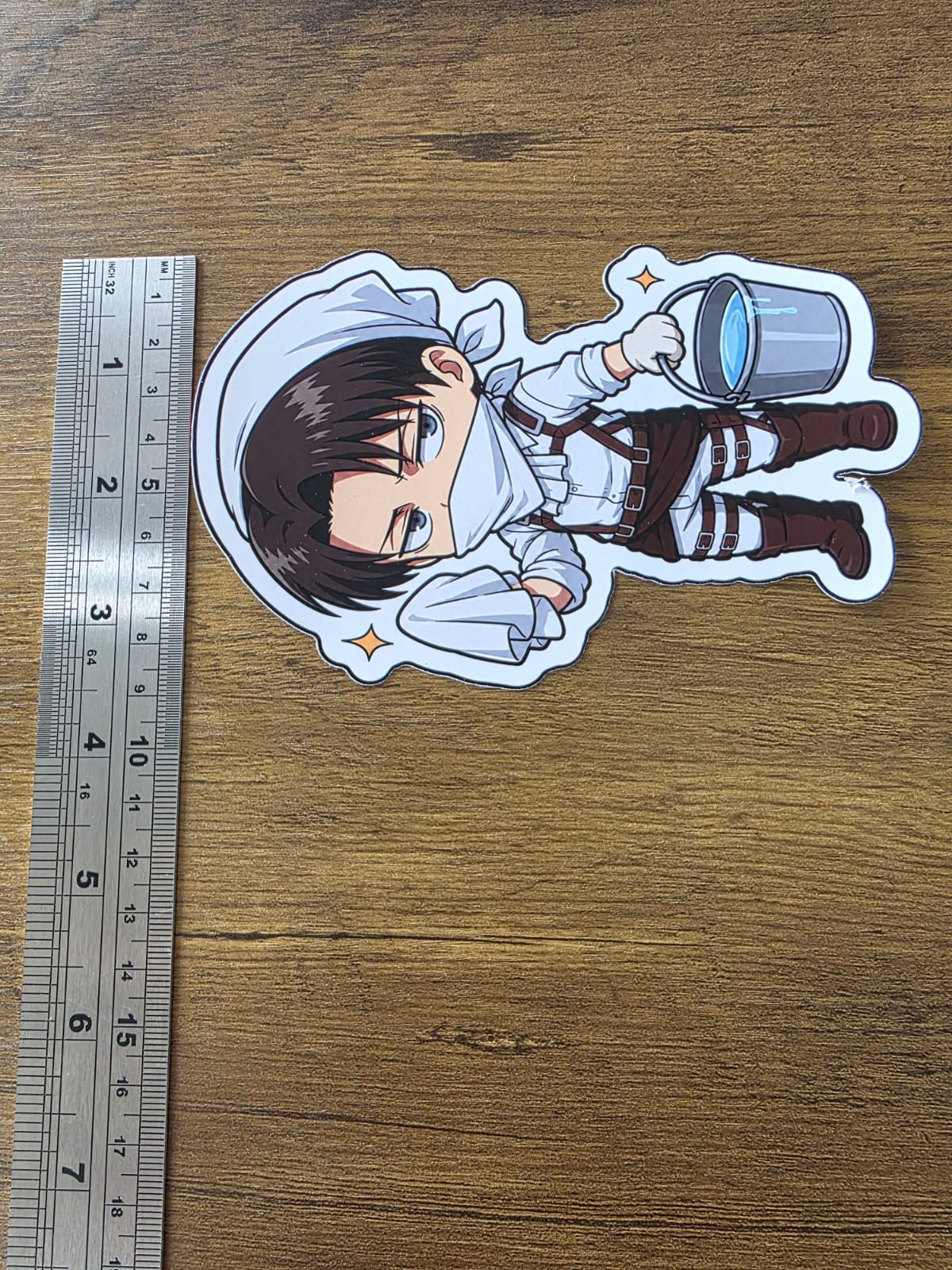 Attack on Titan Inspired Levi Cleaning Glossy Die Cut Sticker | 2 Sizes Available