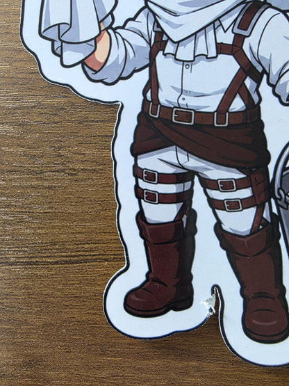 Attack on Titan Inspired Levi Cleaning Glossy Die Cut Sticker | 2 Sizes Available