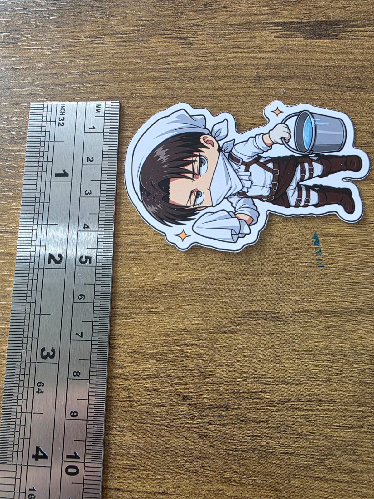 Attack on Titan Inspired Levi Cleaning Glossy Die Cut Sticker | 2 Sizes Available