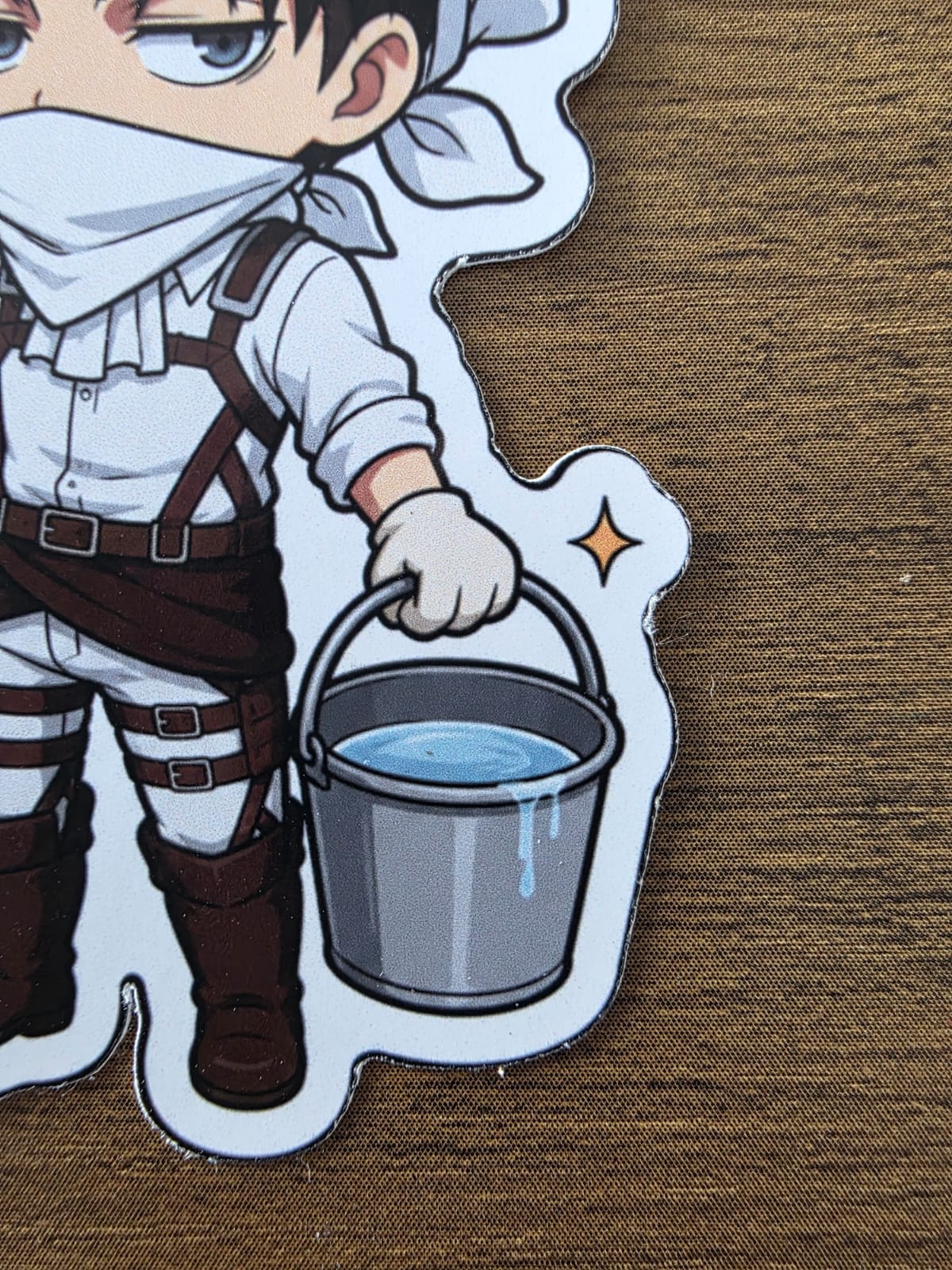 Attack on Titan Inspired Levi Cleaning Glossy Die Cut Sticker | 2 Sizes Available