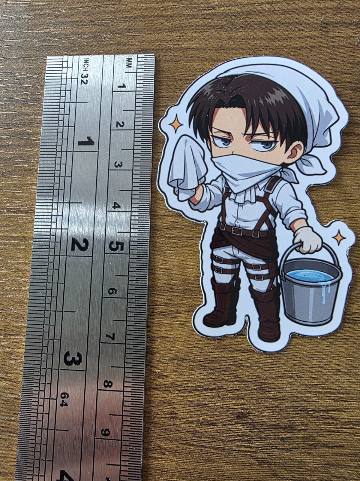 Attack on Titan Inspired Levi Cleaning Glossy Die Cut Sticker | 2 Sizes Available