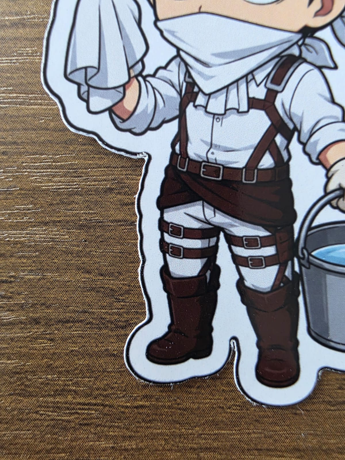 Attack on Titan Inspired Levi Cleaning Glossy Die Cut Sticker | 2 Sizes Available