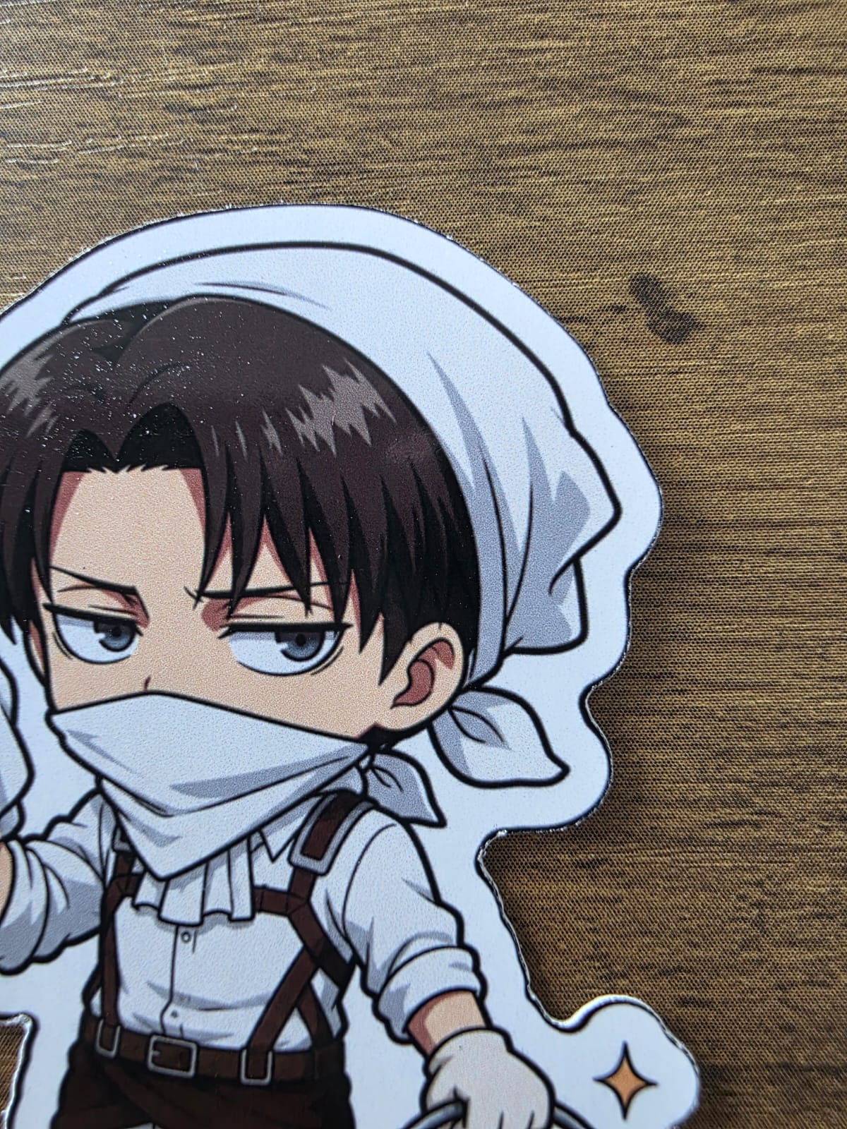 Attack on Titan Inspired Levi Cleaning Glossy Die Cut Sticker | 2 Sizes Available