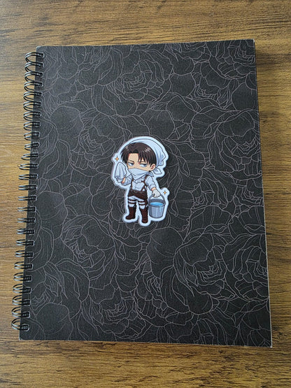 Attack on Titan Inspired Levi Cleaning Glossy Die Cut Sticker | 2 Sizes Available