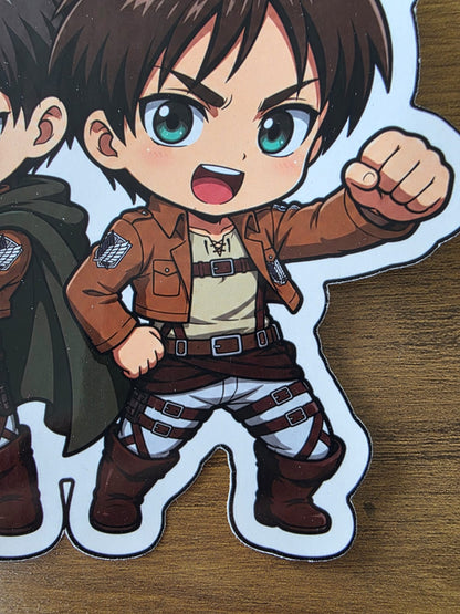Attack on Titan Inspired Levi & Eren Glossy Die Cut Sticker | 2 Sizes Available