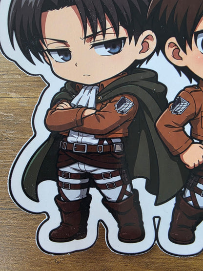 Attack on Titan Inspired Levi & Eren Glossy Die Cut Sticker | 2 Sizes Available