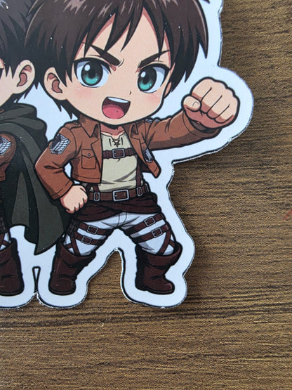 Attack on Titan Inspired Levi & Eren Glossy Die Cut Sticker | 2 Sizes Available