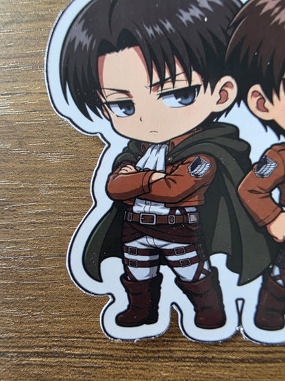 Attack on Titan Inspired Levi & Eren Glossy Die Cut Sticker | 2 Sizes Available